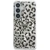 Dėklas Guess IML Leopard Print Triangle MagSafe Samsung Galaxy S26 juodos spalvos