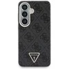 Guess PU Leather 4G Strass Triangle Logo Gold Frame Magnetic dėklas skirtas Samsung Galaxy S26 juodos spalvos