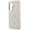 Guess PU Leather 4G Gold Frame Magnetic dėklas skirtas Samsung Galaxy S26+ rožinės spalvos