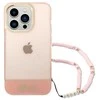 Dėklas Guess GUHCP14LHGCOHP Apple iPhone 14 Pro 6,1″ rožinės spalvos hardcase Translucent Pearl Strap