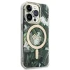 Guess set telefono dėklas + pakrovėjas iPhone 14 Pro Max 6,7 GUBPP14XHJEACSA žalias hard telefono dėklas Jungle MagSafe