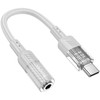 Audio adapteris Hoco (LS37) iš "Type-C" į 3,5mm sidabrinis