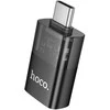 Adapteris OTG USB C to USB A Hoco UA36B transparent juodas