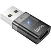 Adapteris USB A to USB C Hoco UA36C transparent juodas