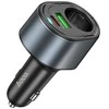 Car charger Hoco USB A + USB C + cigarette lighter PD QC3.0 3A 35W Z56 juodas