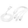 Laidas 3in1 USB A į Lightning / Micro USB / USB C Hoco 2A 1 m X74 baltas