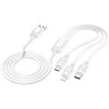 Laidas 3in1 USB A į Lightning / Micro USB / USB C Hoco 2A 1 m X74 baltas