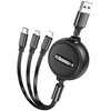 Laidas 3in1 USB A į Lightning / Micro USB / USB C Hoco 2A 1 m X75 juodas