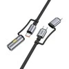Laidas „viskas viename“ USB C / „Lightning“ į USB C / cigarečių žiebtuvėlio jungtį Hoco PD 3A 60W 1,2 m U138 pilkas