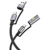 Laidas „viskas viename“ USB A / USB C į USB C / cigarečių žiebtuvėlio jungtis Hoco 3A 60W 1,2 m U138 juodas