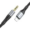 Kabelis AUX Jack 3,5 mm - Lightning Hoco 1 m UPA22 juodas
