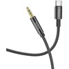 Kabelis AUX Jack 3,5 mm - USB C Hoco 1 m UPA19 juodas