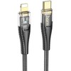 HOCO kabelis Type C į Lightning PD 27W U121 1,2 m juodas skaidrus