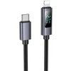 USB C į Lightning laidas Hoco PD 27W su ekranu 1 m X112 juodas
