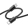 Cable USB C to USB C Hoco 3A 60W 1 m X96 juodas