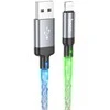 USB A tipo į „Lightning“ tipo laidas Hoco 2,4A, 1 m, U112, pilka
