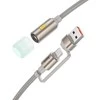 USB A / USB C laidas su LED lempute Hoco UA38C auksinis 0,3 m