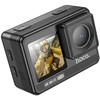 Sportinė kamera Hoco su dviem ekranais, 1,3" + 2" su stabilizatoriumi ir IPS matrica, 4K/30 kadrų per sekundę, DV102, juodas