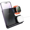 „Hoco 3in1“ 15 W indukcinis įkroviklis, suderinamas su „MagSafe“ ir „APPLE Watch CQ19“, pilkas