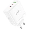 Telefono įkroviklis Hoco 2 x USB C + USB A GaN QC PD 65W N30 baltas