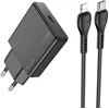 Telefono įkroviklis Hoco Slim USB C QC PD 20W + laidas USB C į Lightning N37 juodas