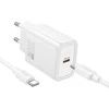 Telefono įkroviklis Hoco USB C QC PD 20W + laidas USB C į USB C N60 baltas