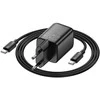 Telefono įkroviklis Hoco USB A + USB C QC3.0 PD 3A 20W + laidas USB C į USB C N34 skaidrus