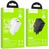 Phone charger Hoco USB A + USB C QC3.0 PD AFC 3A 30W N71 juodas