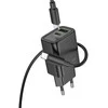 Telefono įkroviklis Hoco USB A + USB C QC3.0 PD 3A 30W + laidas USB C į Lightning N63 juodas