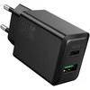 Phone charger Hoco USB A + USB C QC3.0 PD AFC 3A 30W N71 juodas
