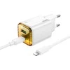 Telefono įkroviklis Hoco USB A + USB C QC3.0 PD 3A 20W + laidas USB C į USB C N52 baltas