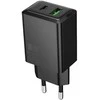 Phone charger Hoco USB A + USB C QC3.0 PD AFC 3A 30W N71 juodas
