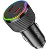 Car charger Hoco 2 x USB C QC PD 50W NZ14B juodas