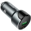 Automobilinis įkroviklis HOCO USB QC3.0 + PD20W LED kelio lemputė Z42 pilkas