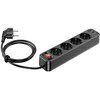 Įkroviklis-prailgintuvas Hoco NS1 (2xUSB; 1xUSB-C; 4xEU socket; 3A 20W) juodas