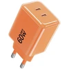 Phone charger Forcell F-Energy GaN III Crystal Color 2x USB C AVS SSFC2.0 60W + silicone cable USB C to USB C VT-60 oranžinis