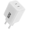 Phone charger Forcell F-Energy GaN III Crystal Color 2x USB C AVS SSFC2.0 60W + silicone cable USB C to USB C VT-60 baltas
