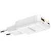 Phone charger USB A + Type C PD 45W + data cable Type C to C 100W VEGER TR121 baltas