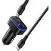 Car charger Hoco with LCD 2xUSB A + 1xUSB C PD QC3.0 42W Z63A juodas