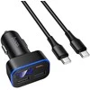 Car charger Hoco with LCD 2xUSB A + 1xUSB C PD QC3.0 42W Z63A juodas