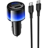 Car charger Hoco USB A + 2xUSB C PD QC3.0 37W + cable USB C to C Z69A juodas