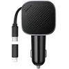 Car charger Hoco USB A + USB C PD QC3.0 45W with retractable cable USB C Z68 juodas