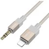 AUX kabelis Jack 3,5 mm (kištukas) į Lightning (kištukas) Hoco 1 m UPA32A auksinis