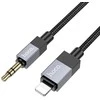 AUX kabelis Jack 3,5 mm (kištukas) - Lightning (kištukas) Hoco 1 m UPA32A juodas