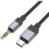 Kabelis AUX Jack 3,5 mm (kištukas) - USB C (kištukas) Hoco 1 m UPA32B juodas