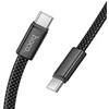 Plokščias kabelis USB C į USB C Hoco 3A 60W 1 m X125 juodas
