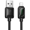 Laidas su LCD ekranu USB A į Lightning Hoco 2,4A 1,2 m U146 juodas