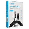 Cable with LED ekranas USB A to Type C VEGER PD 3A 66W AC1-XHJ 1,2 m juodas
