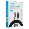 Cable with LED ekranas Type C to Type C VEGER PD 5A 100W CC1-XHJ 1,5 m juodas