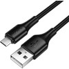 Cable USB A to Micro USB Hoco 2,4A 1 m X120 juodas